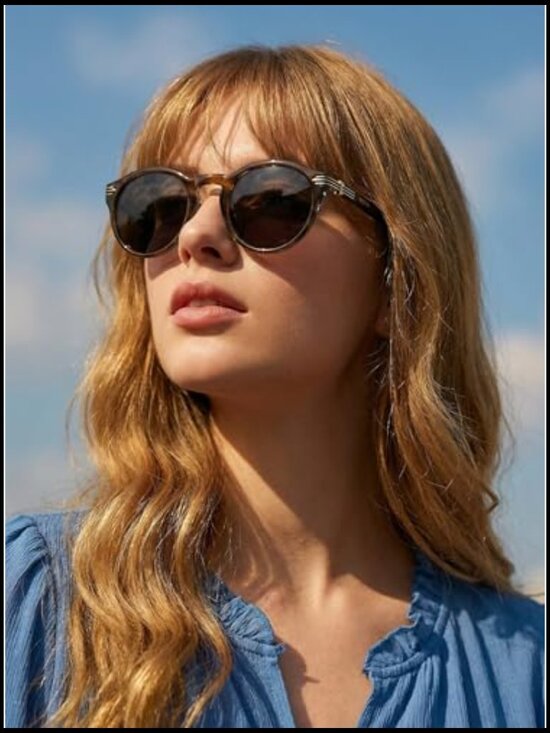 Retro Round Sunglasses Classic Vintage Large Frame UV400 Lens Polarized main image 4